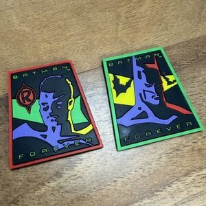 Batman Forever VTG 1995 Fridge Magnet Set Robin Retro DC Comics 2pc Applause